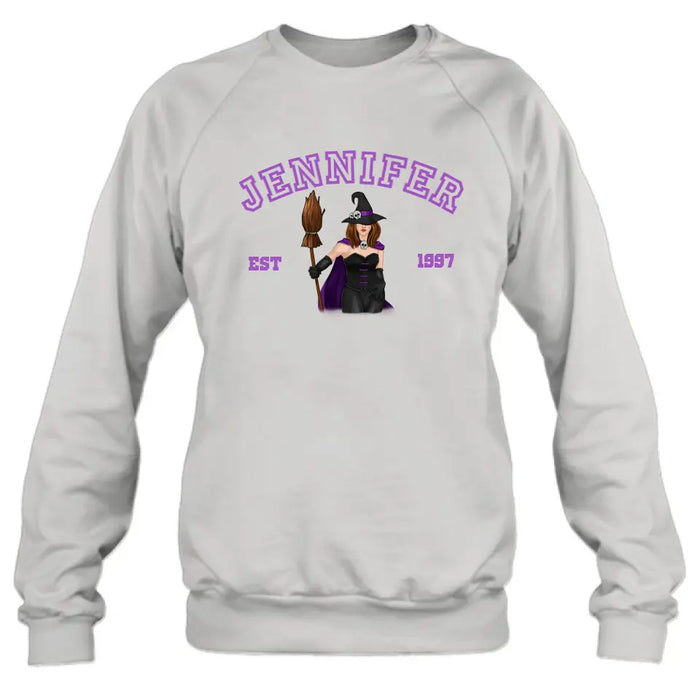 Custom Personalized Witch T-shirt/ Long Sleeve/ Sweatshirt/ Hoodie - Halloween Gift Idea For Witch/ Bestie - Custom Name