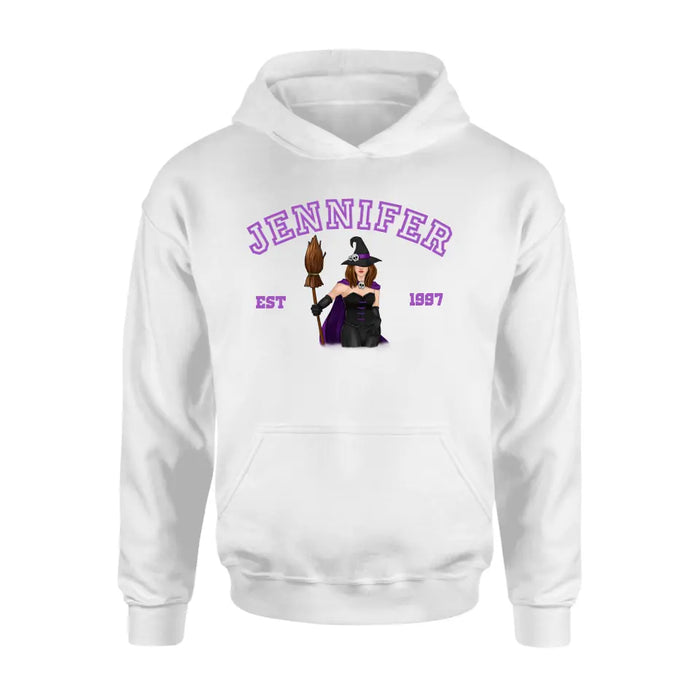 Custom Personalized Witch T-shirt/ Long Sleeve/ Sweatshirt/ Hoodie - Halloween Gift Idea For Witch/ Bestie - Custom Name