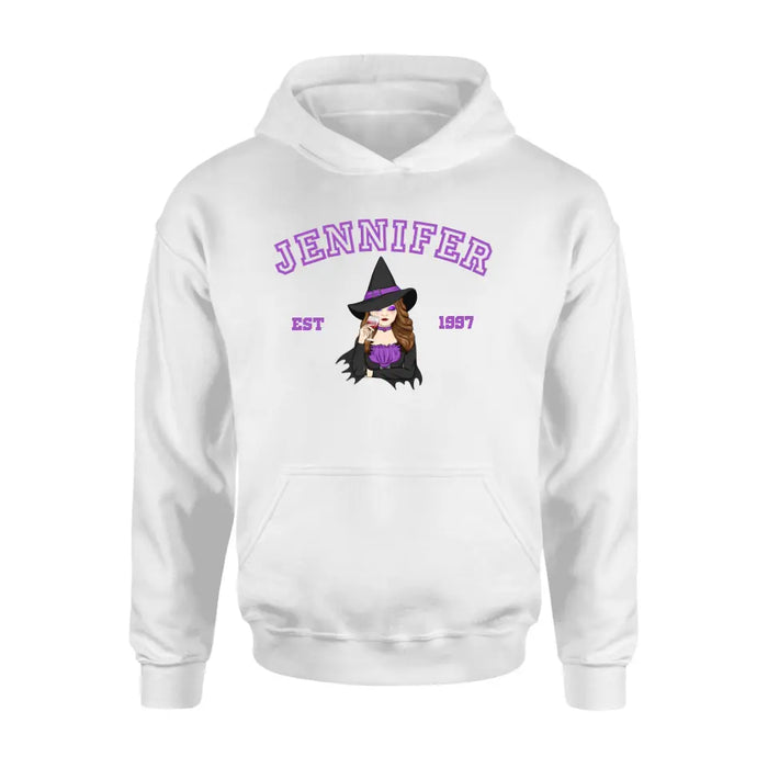 Custom Personalized Witch T-shirt/ Long Sleeve/ Sweatshirt/ Hoodie - Custom Name - Halloween Gift Idea For Witch/ Bestie