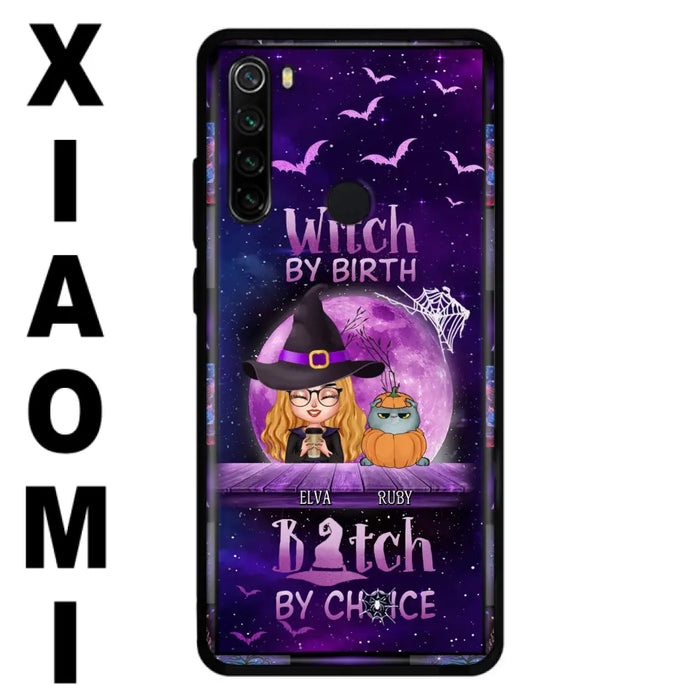 Custom Personalized Witch Phone Case - Gift Idea For Witch/ Dog/ Cat Lover - Upto 4 Pets - Witch By Birth - Case For Xiaomi/ Oppo/ Huawei