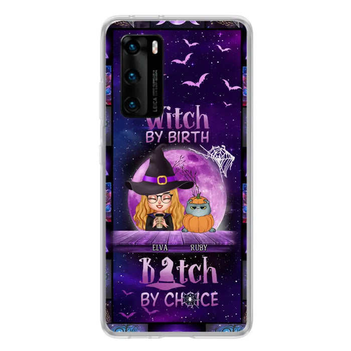 Custom Personalized Witch Phone Case - Gift Idea For Witch/ Dog/ Cat Lover - Upto 4 Pets - Witch By Birth - Case For Xiaomi/ Oppo/ Huawei