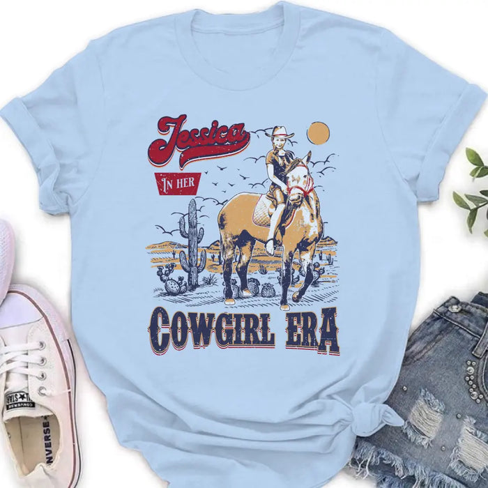 Custom Personalized Cowgirl In Her Era T-shirt - Upload Photo - Gift Idea To Girl Friend/ Cowgirl