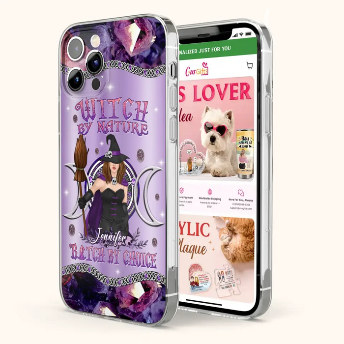 Custom Personalized Sparkling Witch Phone Case - Halloween Gift Idea - Witch By Birth - Case For iPhone/ Samsung