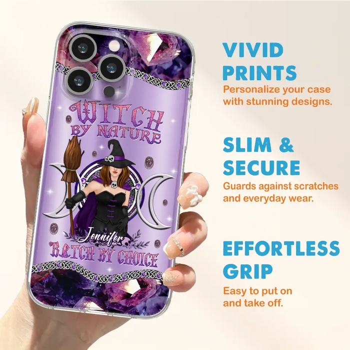 Custom Personalized Sparkling Witch Phone Case - Halloween Gift Idea - Witch By Birth - Case For iPhone/ Samsung