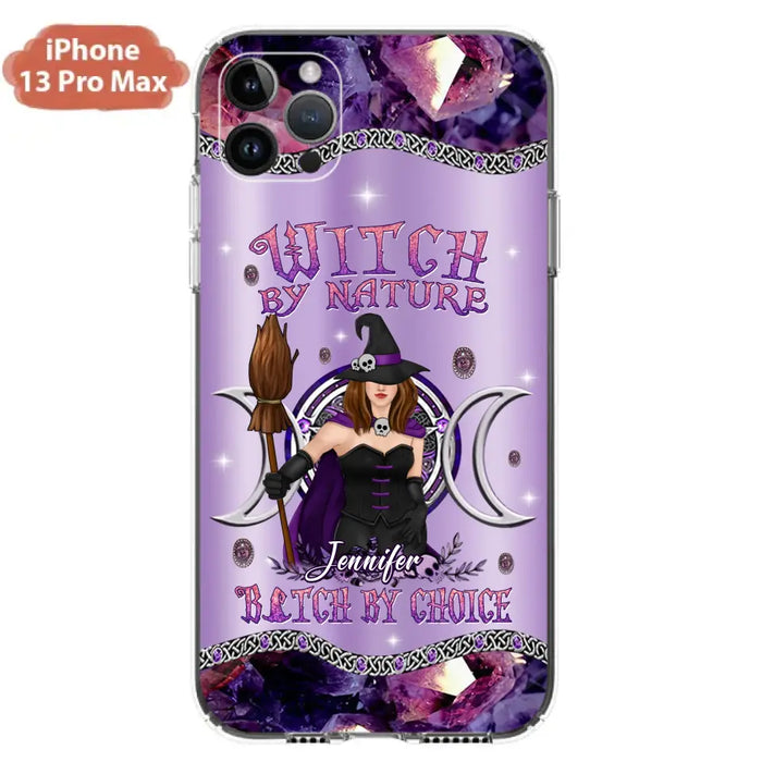 Custom Personalized Sparkling Witch Phone Case - Halloween Gift Idea - Witch By Birth - Case For iPhone/ Samsung