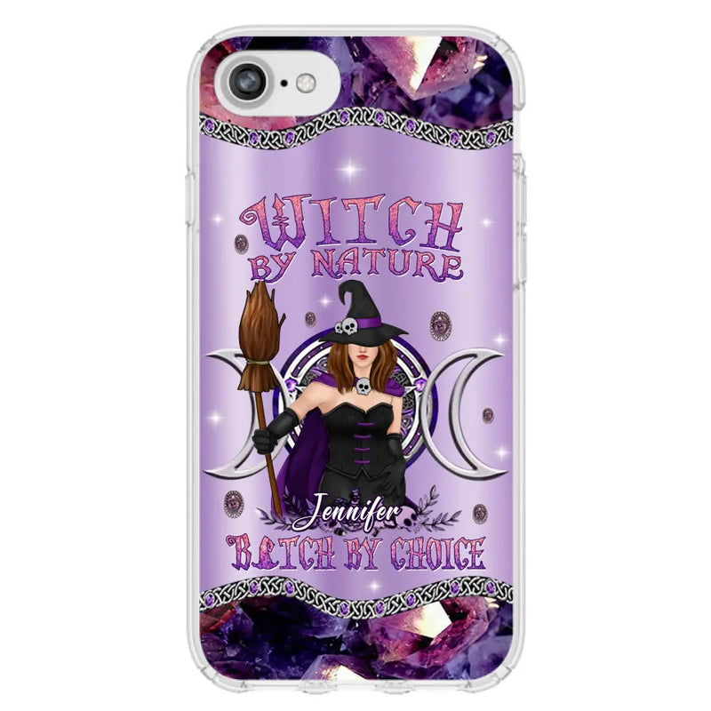 Custom Personalized Sparkling Witch Phone Case - Halloween Gift Idea - Witch By Birth - Case For iPhone/ Samsung