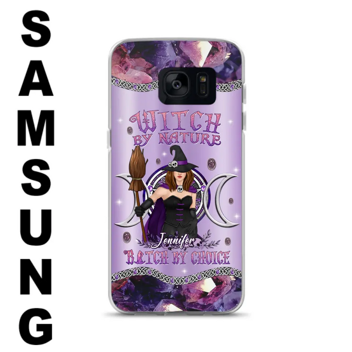 Custom Personalized Sparkling Witch Phone Case - Halloween Gift Idea - Witch By Birth - Case For iPhone/ Samsung