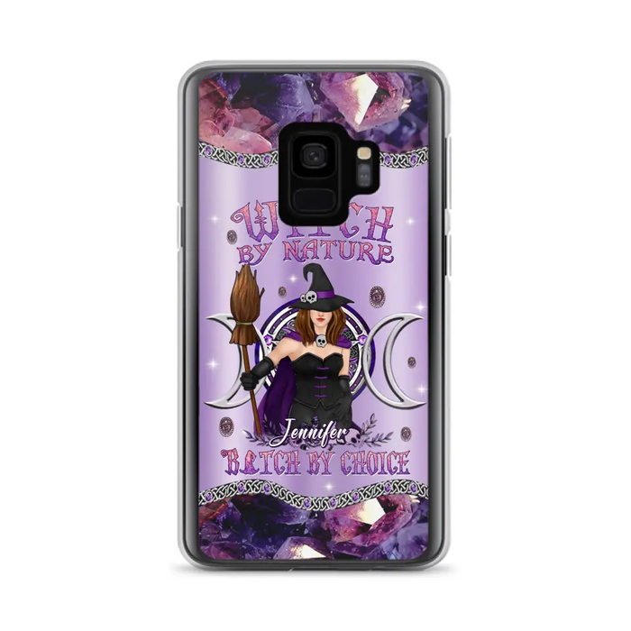 Custom Personalized Sparkling Witch Phone Case - Halloween Gift Idea - Witch By Birth - Case For iPhone/ Samsung