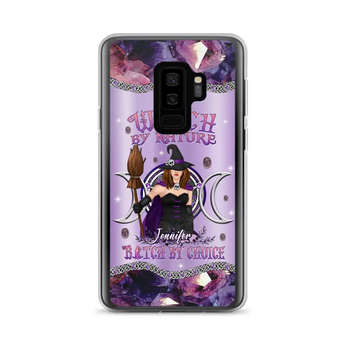 Custom Personalized Sparkling Witch Phone Case - Halloween Gift Idea - Witch By Birth - Case For iPhone/ Samsung