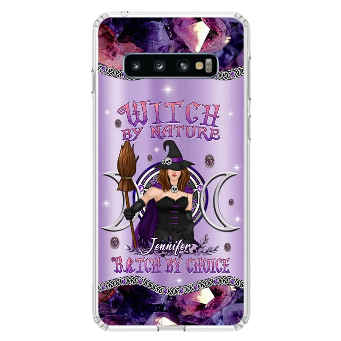 Custom Personalized Sparkling Witch Phone Case - Halloween Gift Idea - Witch By Birth - Case For iPhone/ Samsung