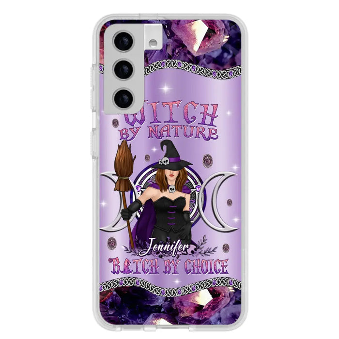 Custom Personalized Sparkling Witch Phone Case - Halloween Gift Idea - Witch By Birth - Case For iPhone/ Samsung