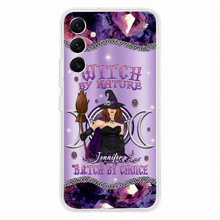 Custom Personalized Sparkling Witch Phone Case - Halloween Gift Idea - Witch By Birth - Case For iPhone/ Samsung