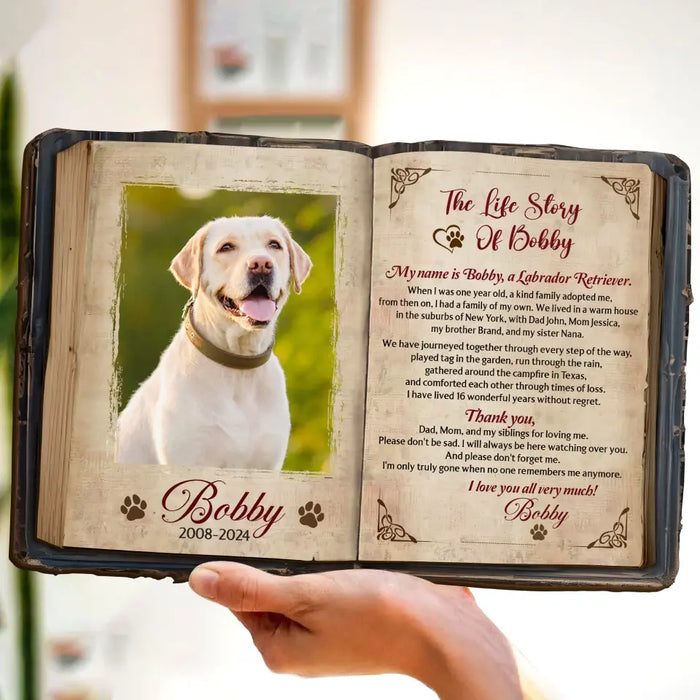 Custom Personalized The Life Story Of Dog 2 Layered Wooden Art - Custom Dog's Story And Photo - Memorial Gift Idea For Dog Lover