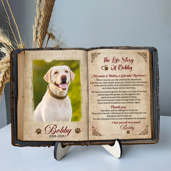 Custom Personalized The Life Story Of Dog 2 Layered Wooden Art - Custom Dog's Story And Photo - Memorial Gift Idea For Dog Lover