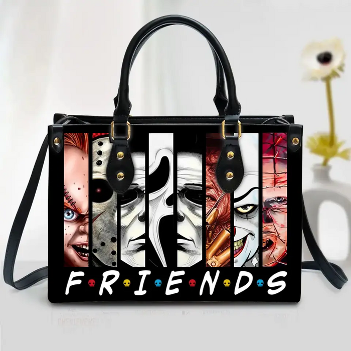 Custom Personalized Horror Characters PU Leather Handbag with Long Straps - Gift Idea For Halloween