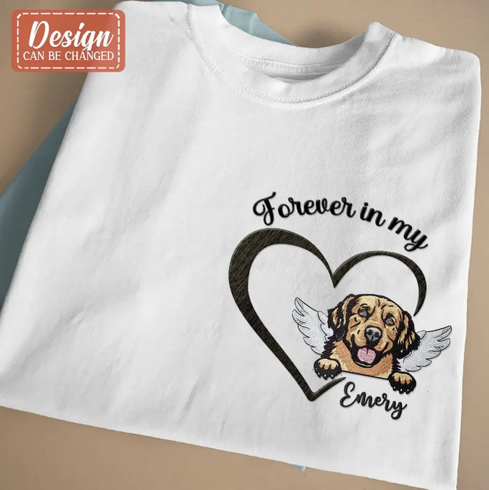 Custom Personalized Dog Embroidered T-shirt/ Sweater/ Hoodie - Memorial Gift Idea For Dog Lover - Forever In My