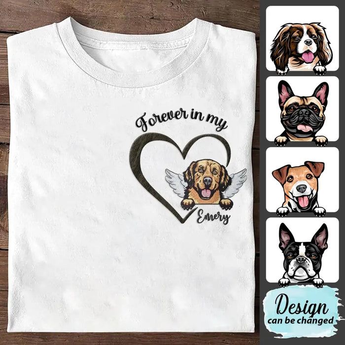 Custom Personalized Dog Embroidered T-shirt/ Sweater/ Hoodie - Memorial Gift Idea For Dog Lover - Forever In My