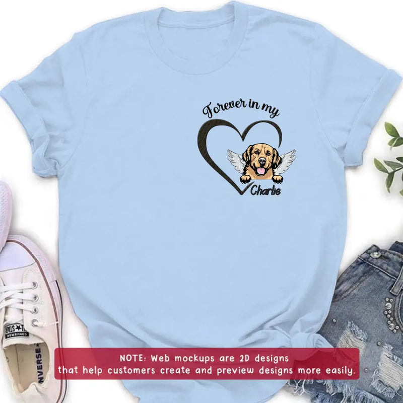 Personalized Dog Embroidered T-shirt/Sweater/Hoodie - Memorial Gift Idea For Dog Lover - Forever In My