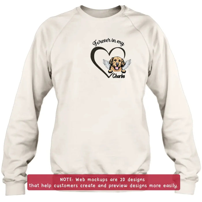 Custom Personalized Dog Embroidered T-shirt/ Sweater/ Hoodie - Memorial Gift Idea For Dog Lover - Forever In My