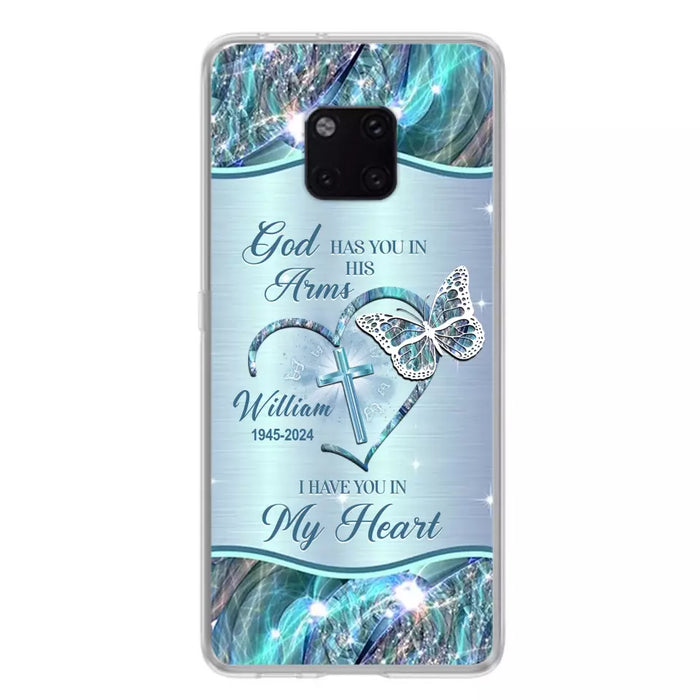 Custom Personalized Memorial Phone Case - Memorial Gift For Family Member - God Has You In His Arms I Have You In My Heart - Case For Xiaomi/ Oppo/ Huawei