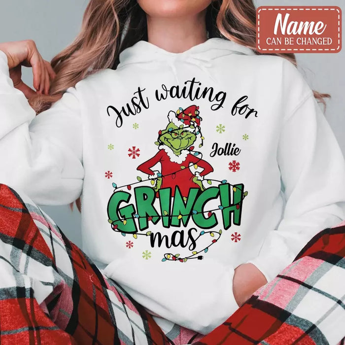 Custom Personalized Christmas AOP Sweater - Gift Idea For Friend/ Family Member - Just Waiting For Grinchmas