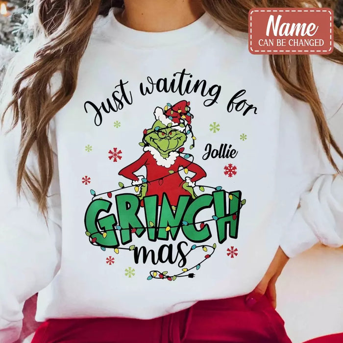 Custom Personalized Christmas AOP Sweater - Gift Idea For Friend/ Family Member - Just Waiting For Grinchmas