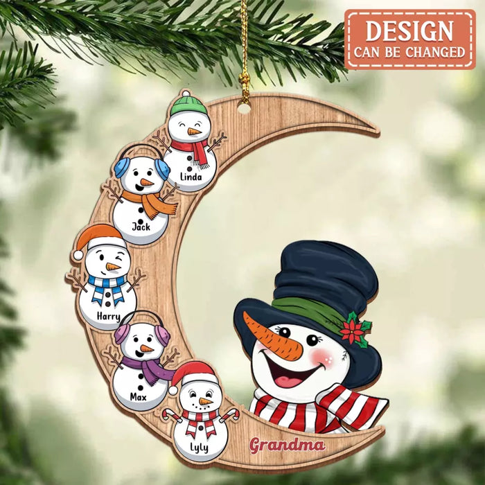 Custom Personalized Grandma Wooden Ornament - Gift Idea For Christmas/ Grandma with up to 8 Kids