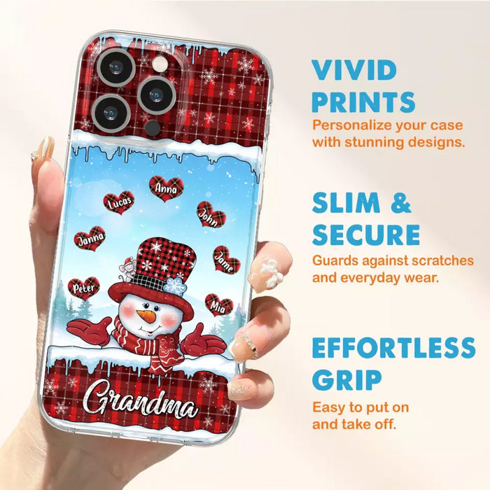 Custom Personalized Grandma Children Phone Case - Christmas Gift For Grandma/ Mom - Upto 7 Kids - Case For iPhone/ Samsung