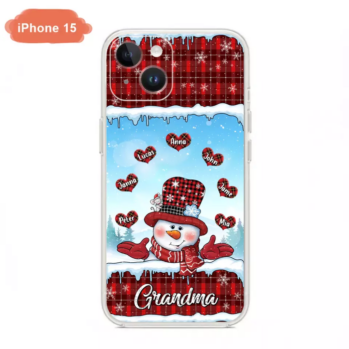 Custom Personalized Grandma Children Phone Case - Christmas Gift For Grandma/ Mom - Upto 7 Kids - Case For iPhone/ Samsung