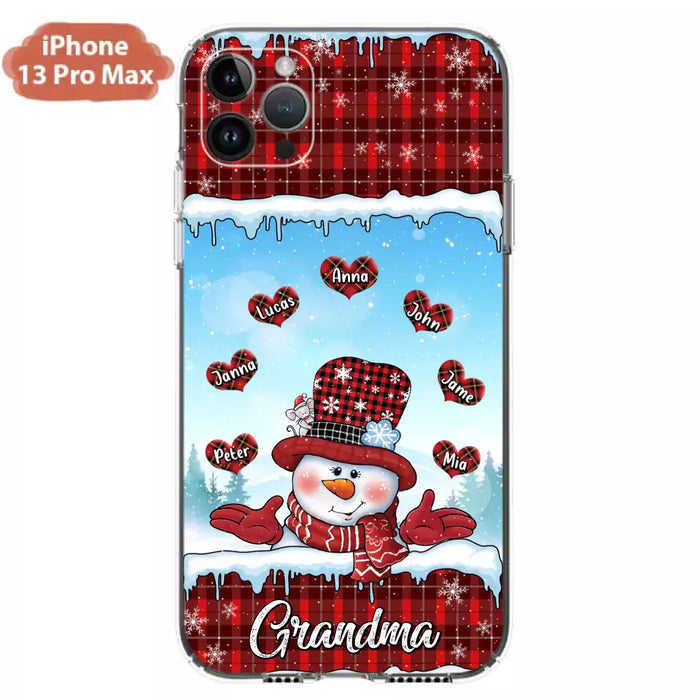 Custom Personalized Grandma Children Phone Case - Christmas Gift For Grandma/ Mom - Upto 7 Kids - Case For iPhone/ Samsung