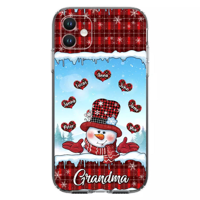 Custom Personalized Grandma Children Phone Case - Christmas Gift For Grandma/ Mom - Upto 7 Kids - Case For iPhone/ Samsung