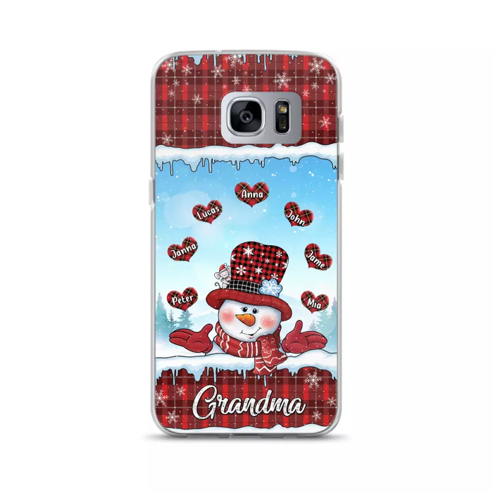 Custom Personalized Grandma Children Phone Case - Christmas Gift For Grandma/ Mom - Upto 7 Kids - Case For iPhone/ Samsung