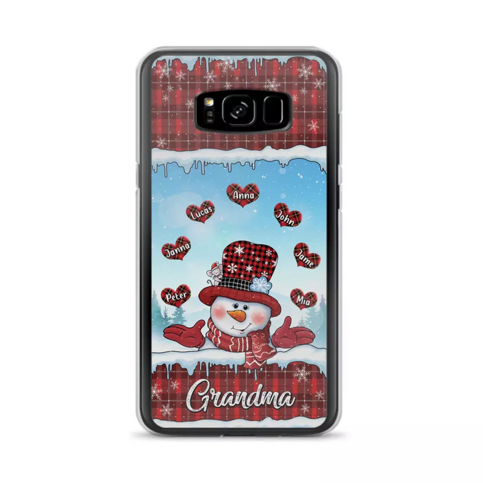 Custom Personalized Grandma Children Phone Case - Christmas Gift For Grandma/ Mom - Upto 7 Kids - Case For iPhone/ Samsung