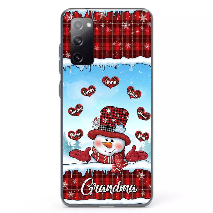 Custom Personalized Grandma Children Phone Case - Christmas Gift For Grandma/ Mom - Upto 7 Kids - Case For iPhone/ Samsung