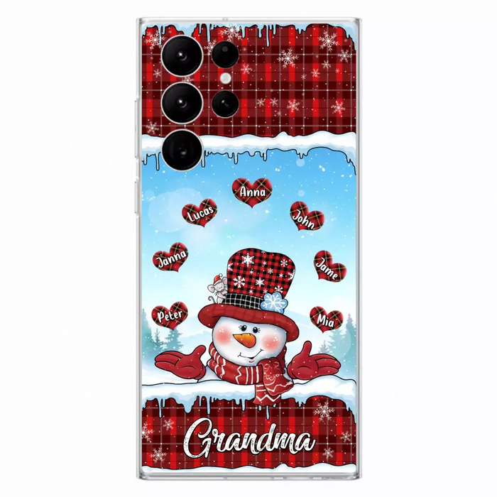 Custom Personalized Grandma Children Phone Case - Christmas Gift For Grandma/ Mom - Upto 7 Kids - Case For iPhone/ Samsung