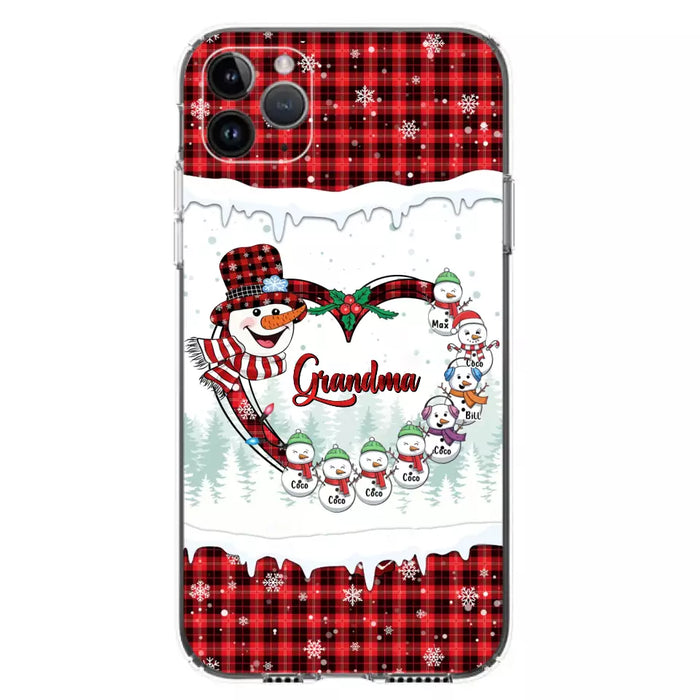 Custom Personalized Christmas Grandma Children Phone Case - Gift For Grandma/ Mom - Upto 8 Kids - Case For iPhone/ Samsung