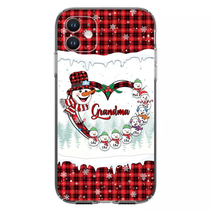 Custom Personalized Christmas Grandma Children Phone Case - Gift For Grandma/ Mom - Upto 8 Kids - Case For iPhone/ Samsung