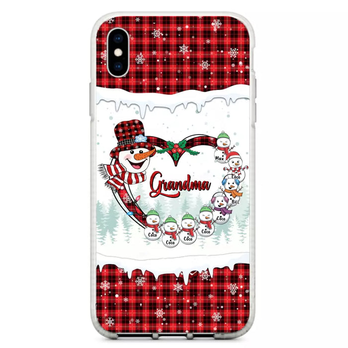 Custom Personalized Christmas Grandma Children Phone Case - Gift For Grandma/ Mom - Upto 8 Kids - Case For iPhone/ Samsung