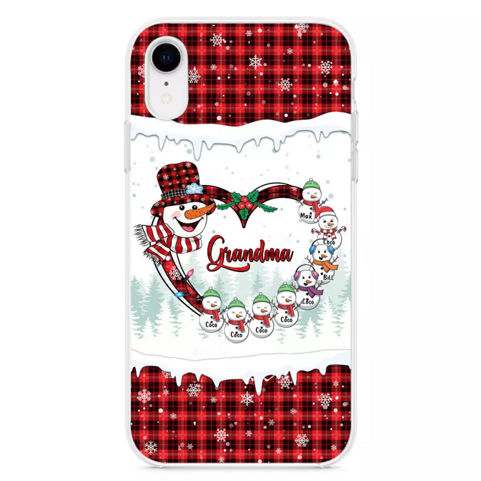 Custom Personalized Christmas Grandma Children Phone Case - Gift For Grandma/ Mom - Upto 8 Kids - Case For iPhone/ Samsung