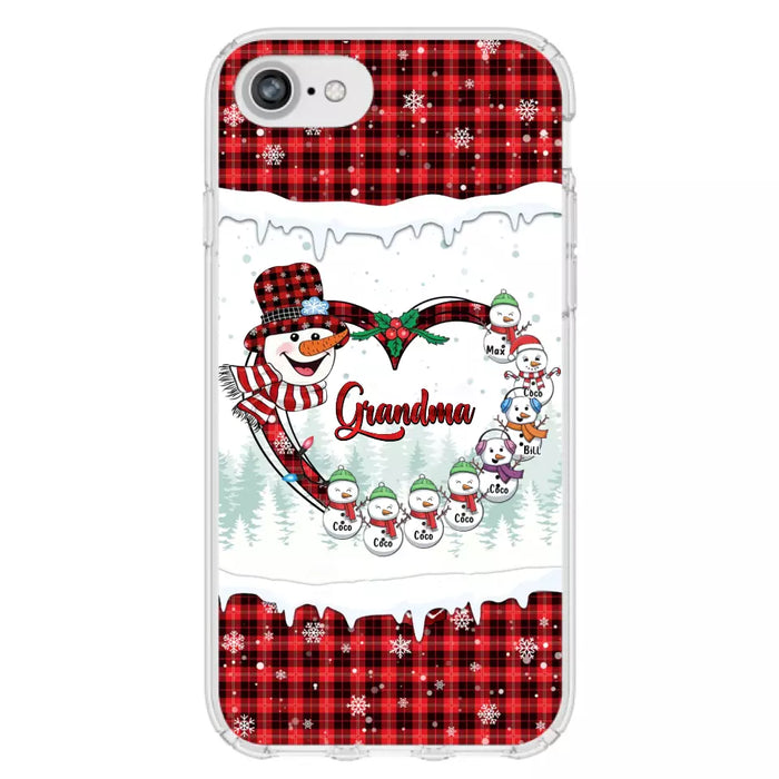 Custom Personalized Christmas Grandma Children Phone Case - Gift For Grandma/ Mom - Upto 8 Kids - Case For iPhone/ Samsung