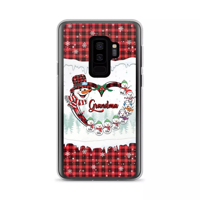 Custom Personalized Christmas Grandma Children Phone Case - Gift For Grandma/ Mom - Upto 8 Kids - Case For iPhone/ Samsung