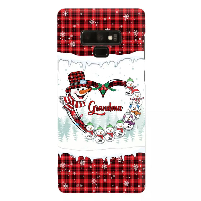 Custom Personalized Christmas Grandma Children Phone Case - Gift For Grandma/ Mom - Upto 8 Kids - Case For iPhone/ Samsung