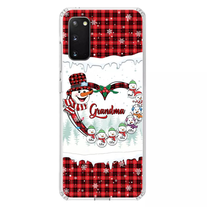 Custom Personalized Christmas Grandma Children Phone Case - Gift For Grandma/ Mom - Upto 8 Kids - Case For iPhone/ Samsung