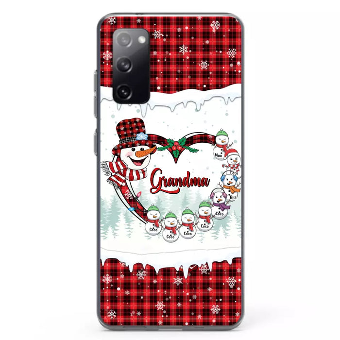 Custom Personalized Christmas Grandma Children Phone Case - Gift For Grandma/ Mom - Upto 8 Kids - Case For iPhone/ Samsung