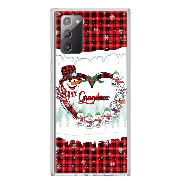 Custom Personalized Christmas Grandma Children Phone Case - Gift For Grandma/ Mom - Upto 8 Kids - Case For iPhone/ Samsung