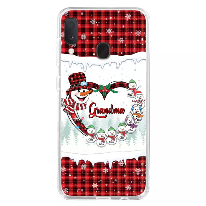 Custom Personalized Christmas Grandma Children Phone Case - Gift For Grandma/ Mom - Upto 8 Kids - Case For iPhone/ Samsung