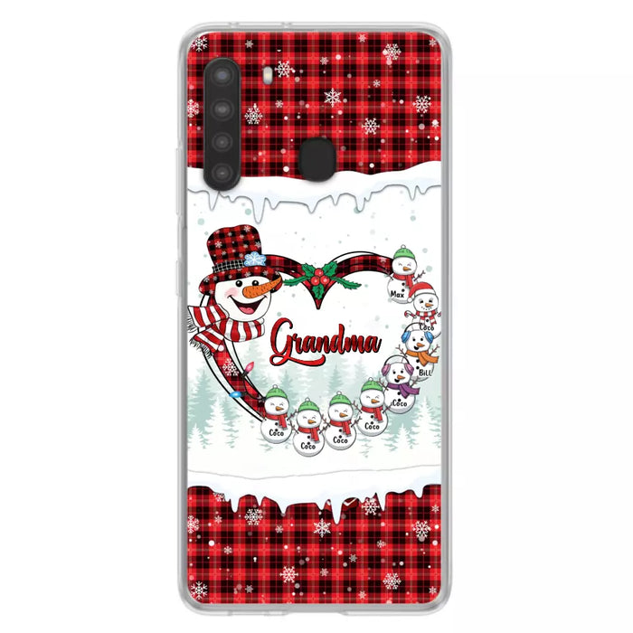 Custom Personalized Christmas Grandma Children Phone Case - Gift For Grandma/ Mom - Upto 8 Kids - Case For iPhone/ Samsung