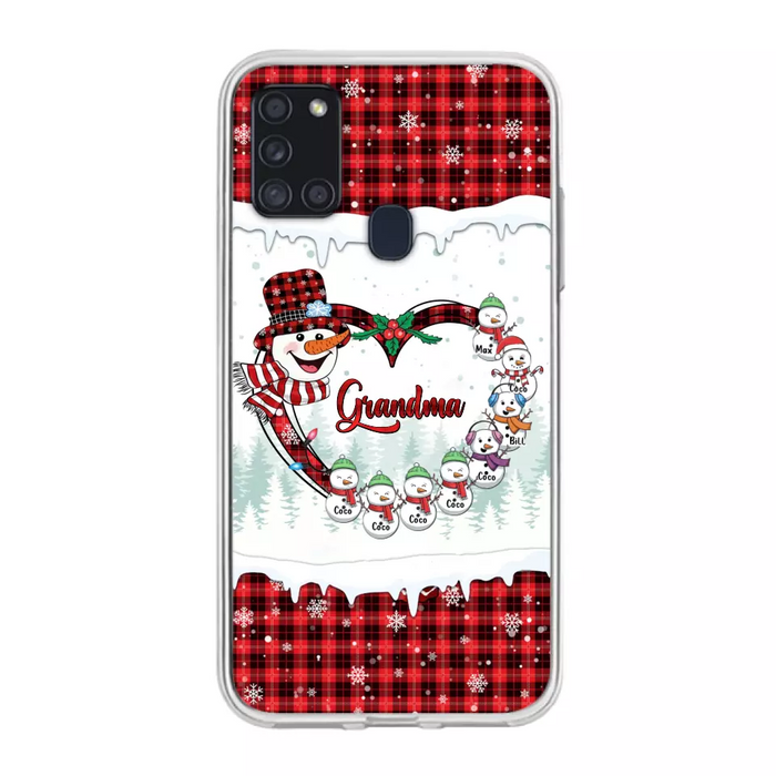 Custom Personalized Christmas Grandma Children Phone Case - Gift For Grandma/ Mom - Upto 8 Kids - Case For iPhone/ Samsung