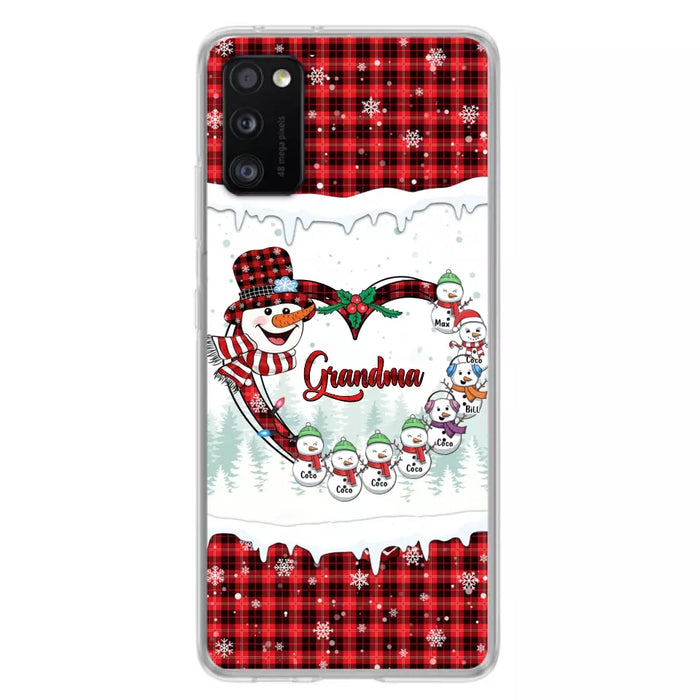 Custom Personalized Christmas Grandma Children Phone Case - Gift For Grandma/ Mom - Upto 8 Kids - Case For iPhone/ Samsung