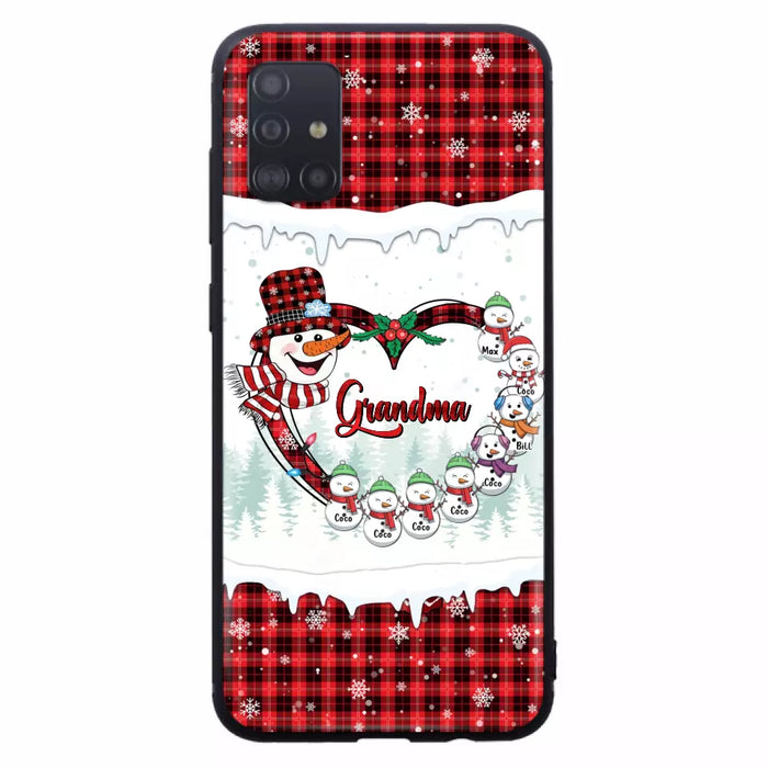 Custom Personalized Christmas Grandma Children Phone Case - Gift For Grandma/ Mom - Upto 8 Kids - Case For iPhone/ Samsung